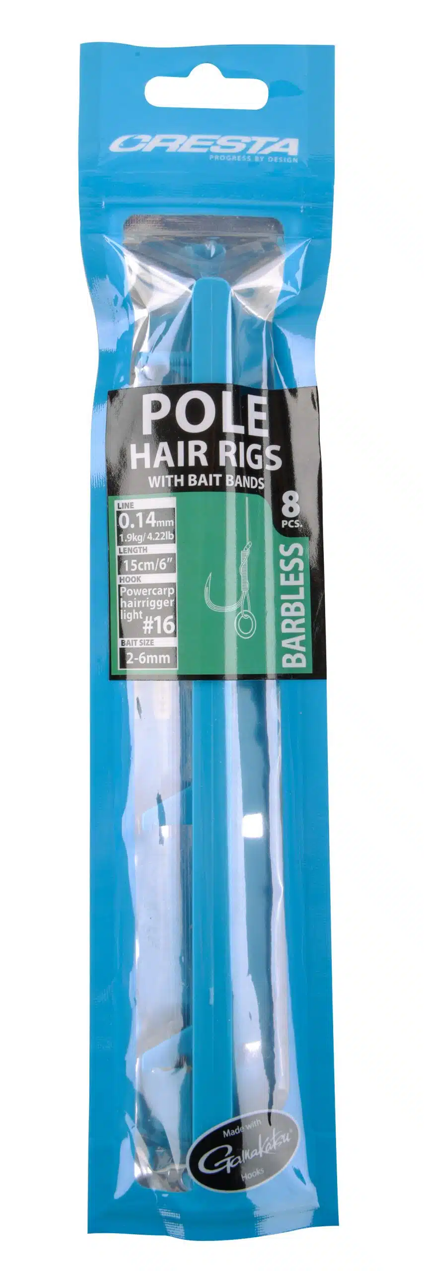 Cresta Pole Hair Rigs With Bait Bands Barbless