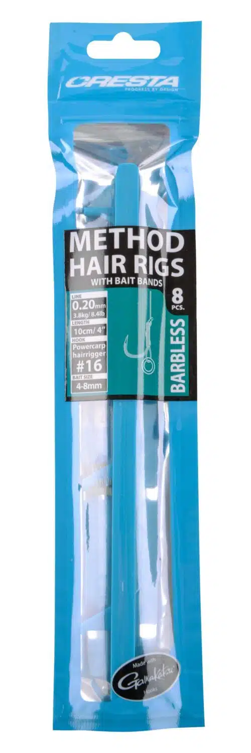 Cresta Method Hair Rigs With Bait Bands Barbless