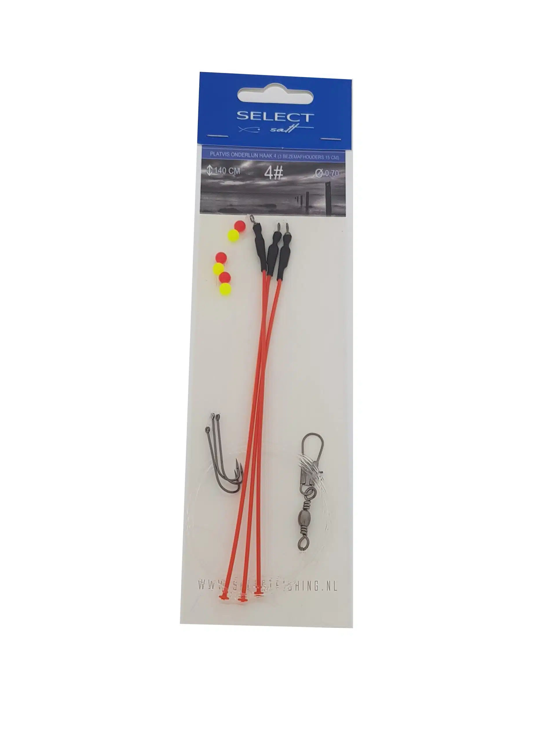 Select Platvis Onderlijn haak 4 (rood)