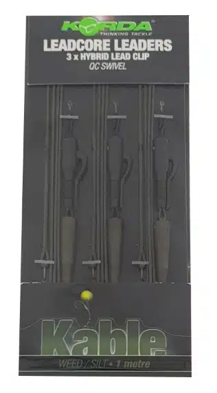 Korda Leadcore Leaders Hybrid Leadclip Weed/Silt 1m