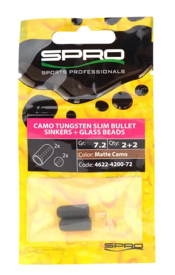 Spro Tungsten Slim Bullet Sinkers + Glass Beads