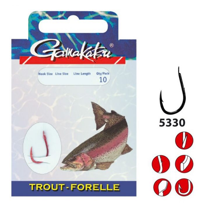 Gamakatsu 5330R Trout  60cm 10pcs