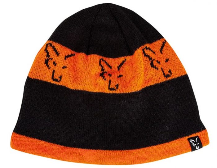 Fox Collection Beanie zwart/oranje