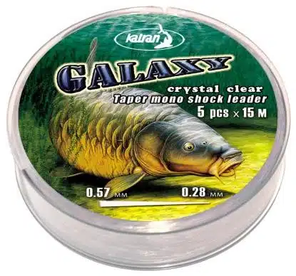 Katran Galaxy Crystal Clear Taper Mono Shockleader 0.26mm-0.57mm 5pcs