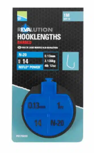 Preston Revalution Hooklengths 1,00m Barbed 10pcs