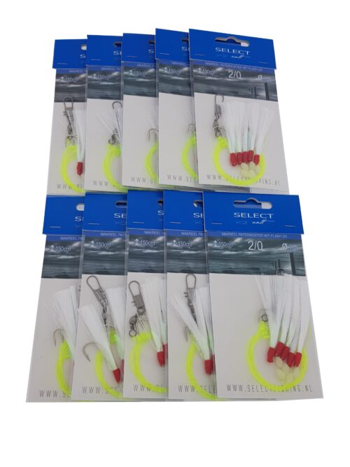 Select Makreel Paternoster Wit Flash H2/0 X10