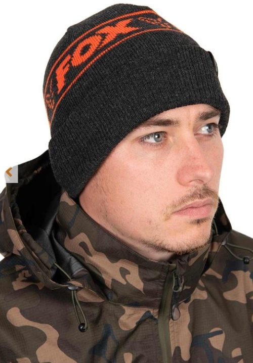Fox Collection Beanie Black-Orange
