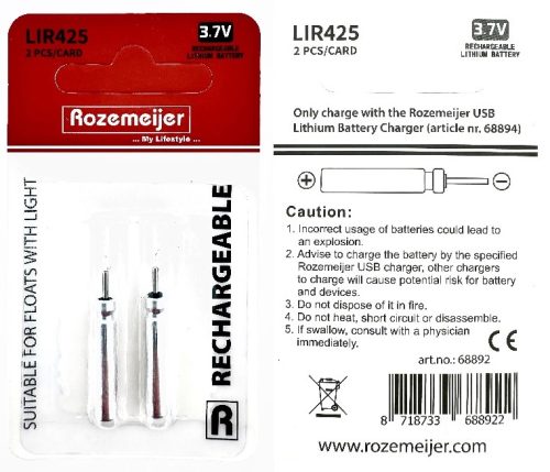 Rozemeijer LIR425 Lithium Batterij Pack 2pcs (rechargeable)