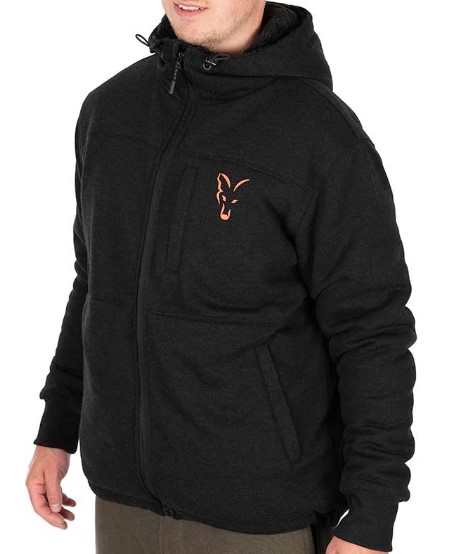 Fox Collection Sherpa Hoody Black/Orange